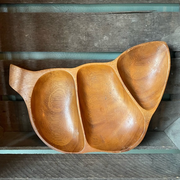 Large Vintage Teak MonkeyPod Serving Tray - Picture 1 of 3
